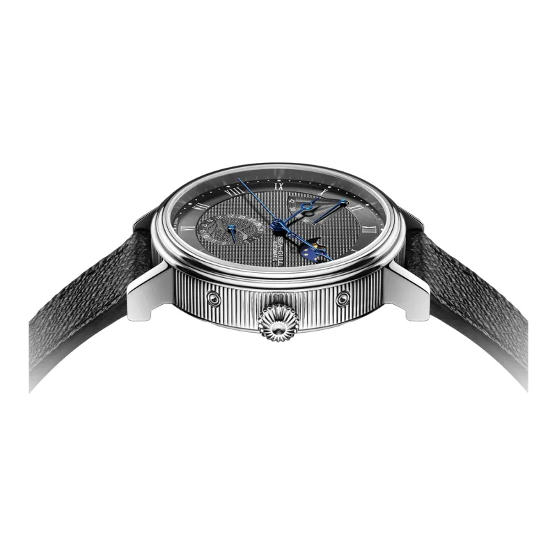 Sea Gull Automatic Mechanical Movement Genuine Leather Strap Watch Men's Watches Black Dial-2