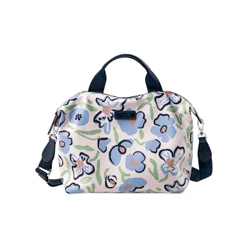 LEFF Fabric Shoulder Bag, Crossbody Bag, Handbag Medium Size Women's Artistic Floral/Blue Floral