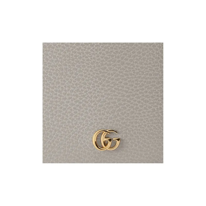 GUCCI GG Marmont Leather Shoulder Bag Crossbody Bag Mini Women's Light Gray-7