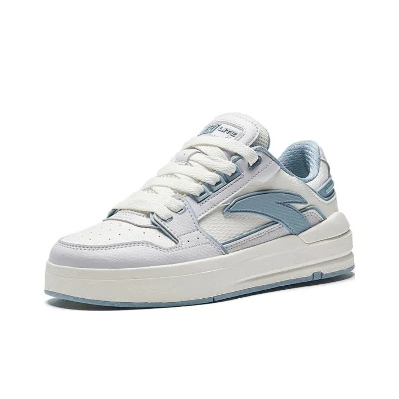 Anta Street Play LITE Anti Slip And Wear Resistant Lightweight Low Top Skateboard Shoes Women's White Gray Blue-1