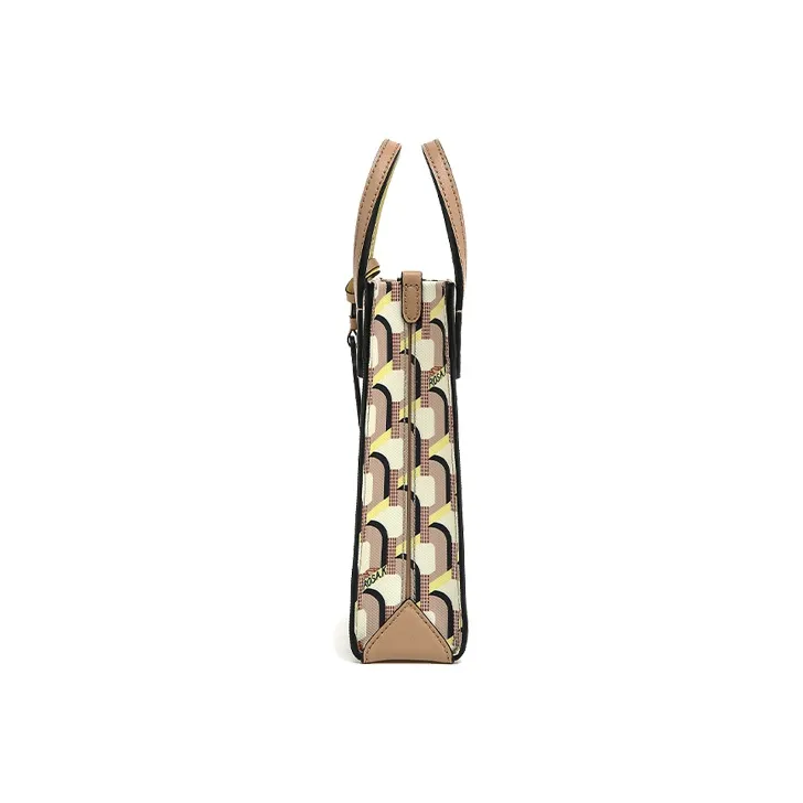 ROSA.K All Over Print Shoulder Bag, Crossbody Bag, Handbag Mini Unisex Cream-2
