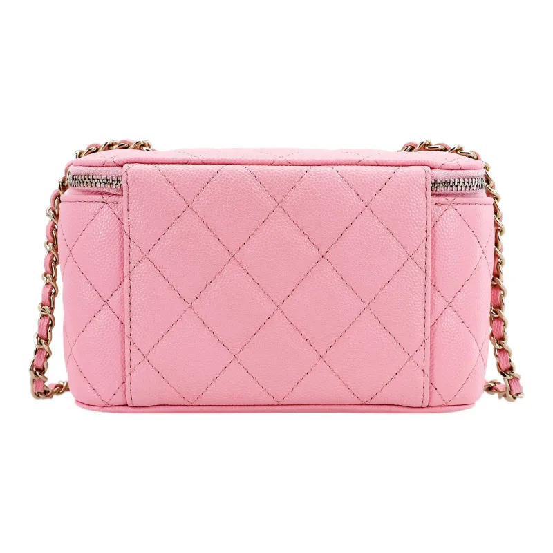 CHANEL 22c Early Spring Caviar Leather One Shoulder Handbag, Crossbody Bag Women's Pink-2
