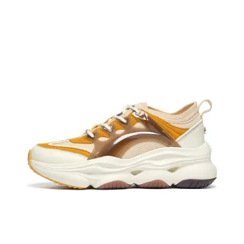 LI NING 1990 Classic Collection Anti Slip Wear Resistant Low Top Sports Casual Shoes Women's Yellow