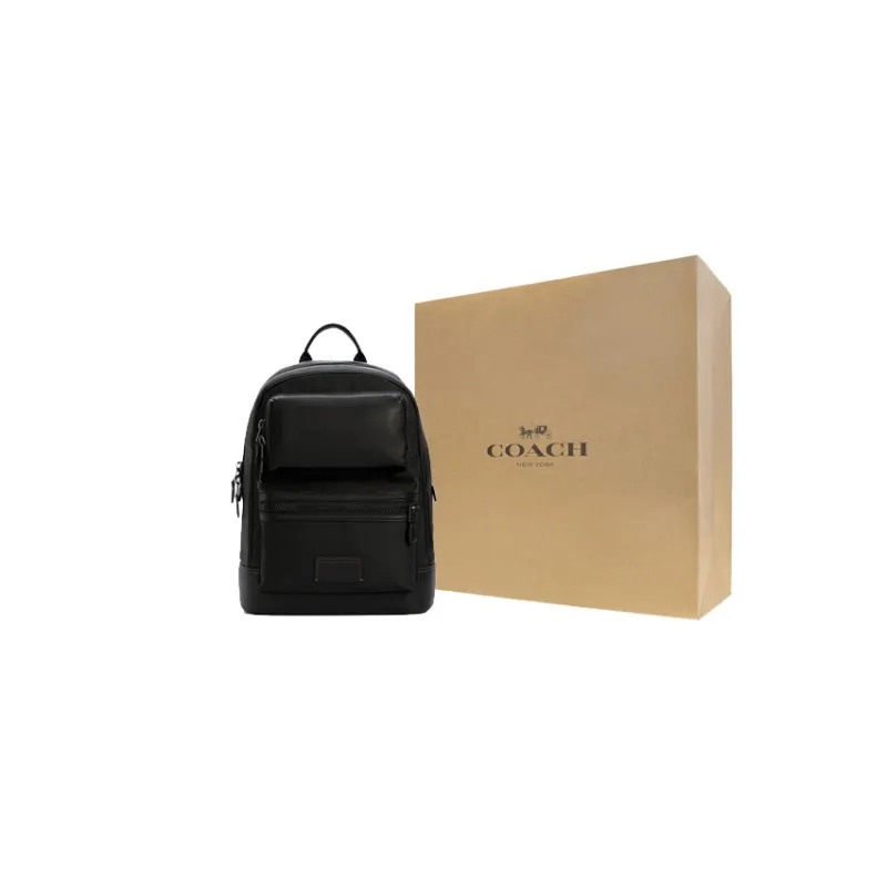 COACH Rider Cow Leather With Textile Backpack Large Size Men's Black-5