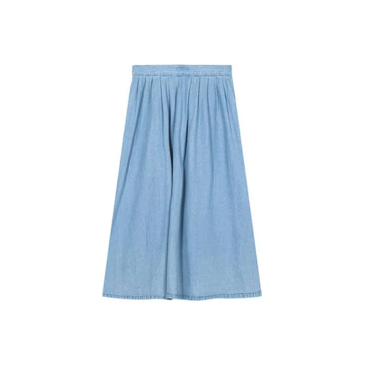 DKNY Denim Long Skirts Women's Medium Denim Blue-1