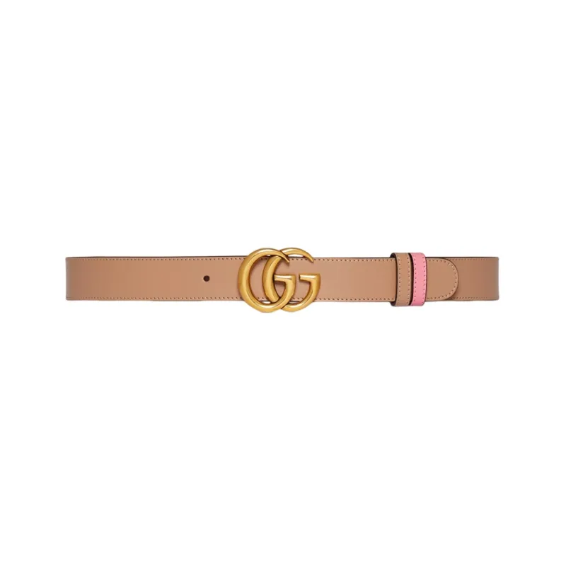 GUCCI Leather Belts Women's Pink/Beige-1