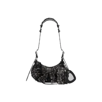 Balenciaga Le Cagole Lambskin Handbag, Shoulder Bag Mini Women's Black