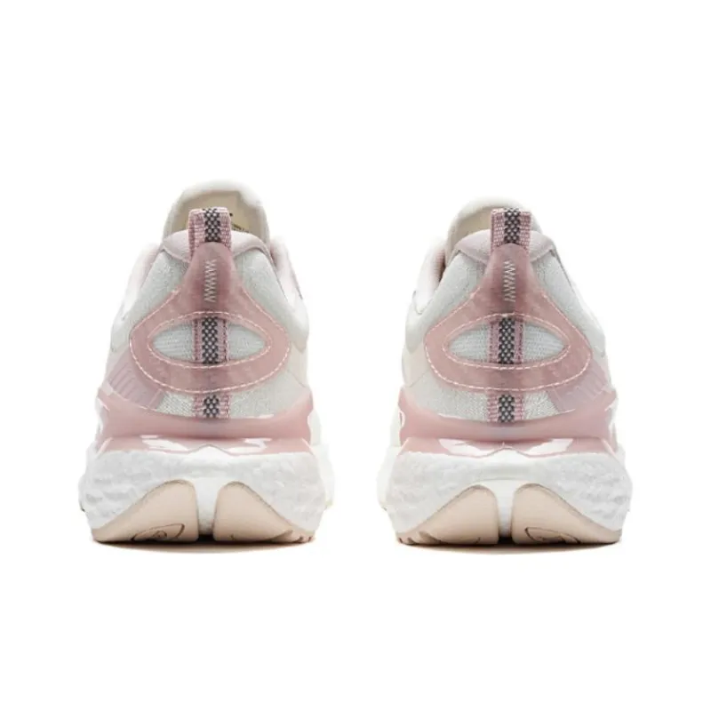 XTEP Cushioning Anti Slip And Wear Resistant Low Top Running Shoes Women's White Pink-3
