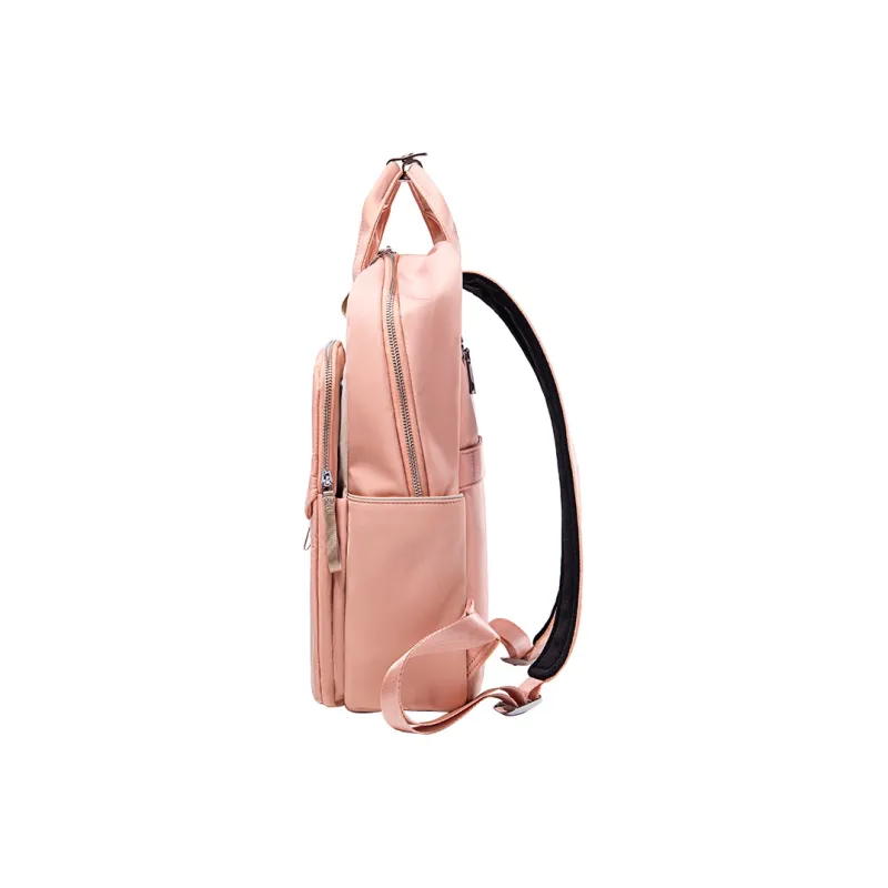 LEFF Fabric Laptop Backpack Medium Size Women's Milk Tea Apricot Sweet Apricot Pink Classic Black-2