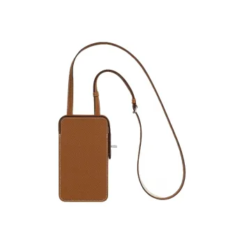HERMES Hac A Bo Epsom Calfskin Cell Phone Pouch Women's 37Gold Gold