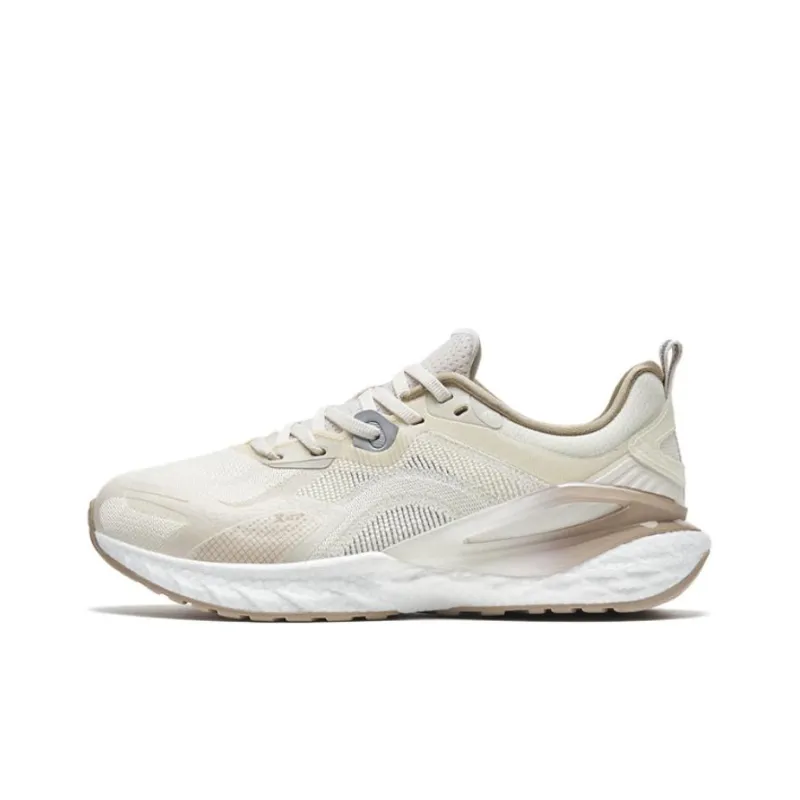 XTEP Shock Absorbers With Slip Resistant And Abrasion Resistant Properties Low Top Running Shoes Women's Beige Umber-0
