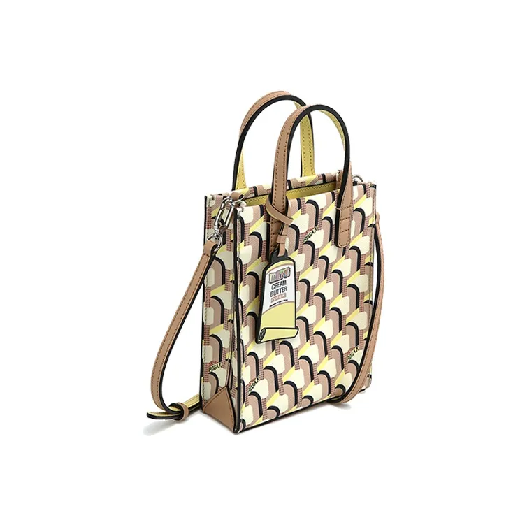 ROSA.K All Over Print Shoulder Bag, Crossbody Bag, Handbag Mini Unisex Cream-1