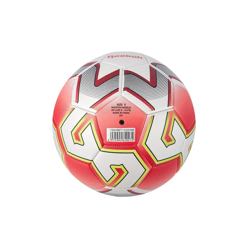 Reebok Size 5 Ball Soccer PVC Machine Stitched Soccer Ball Unisex White Red-5