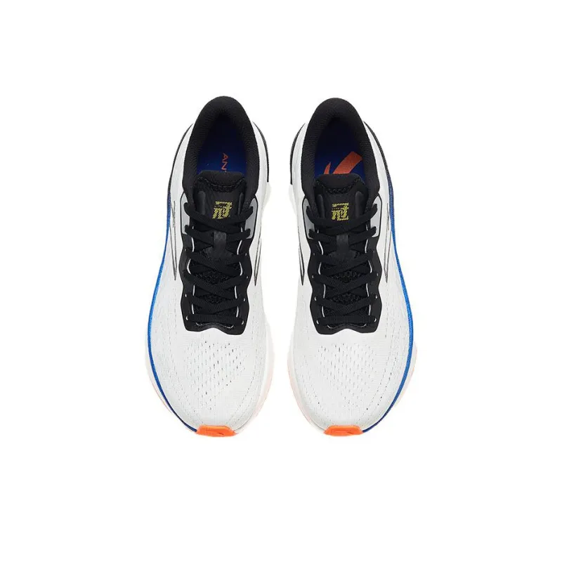 Anta Cushioned Slip Resistant Abrasion Resistant Low Top Casual Running Shoes Men's White Black-2