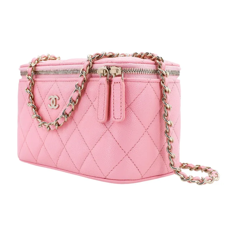 CHANEL 22c Early Spring Caviar Leather One Shoulder Handbag, Crossbody Bag Women's Pink-1