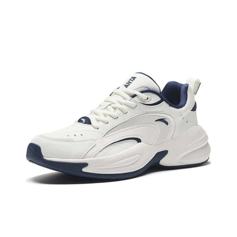 Anta ACE Anti-Slip Wear-Resistant Low-Top Sports Casual Shoes Men's White Dark Blue-2