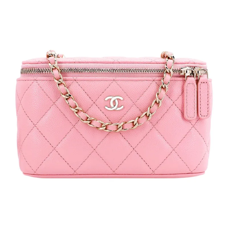 CHANEL 22c Early Spring Caviar Leather One Shoulder Handbag, Crossbody Bag Women's Pink-0