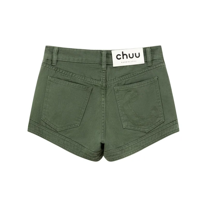 CHUU Denim Shorts Women's Army Green-1