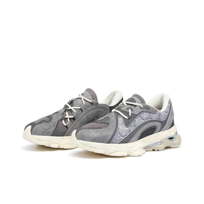 LI NING 1990 Lava Anti Slip Wear Resistant Low Top Casual Shoes Men's Gray-1
