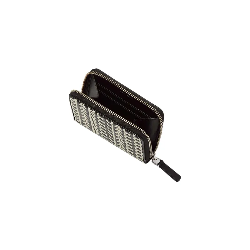 MARC JACOBS Lambskin Wallet Women's Black/White-3