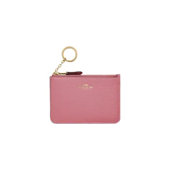 COACH Key Case Leather Coin Purse Key Pouch Wallet Women's Pink