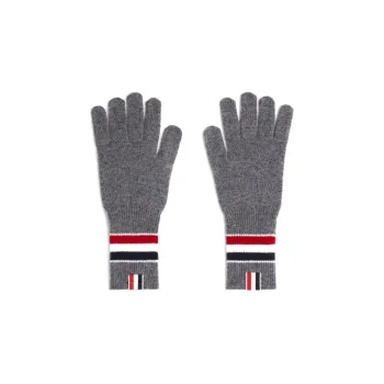 THOM BROWNE Merino Wool Stripe Rib Gloves