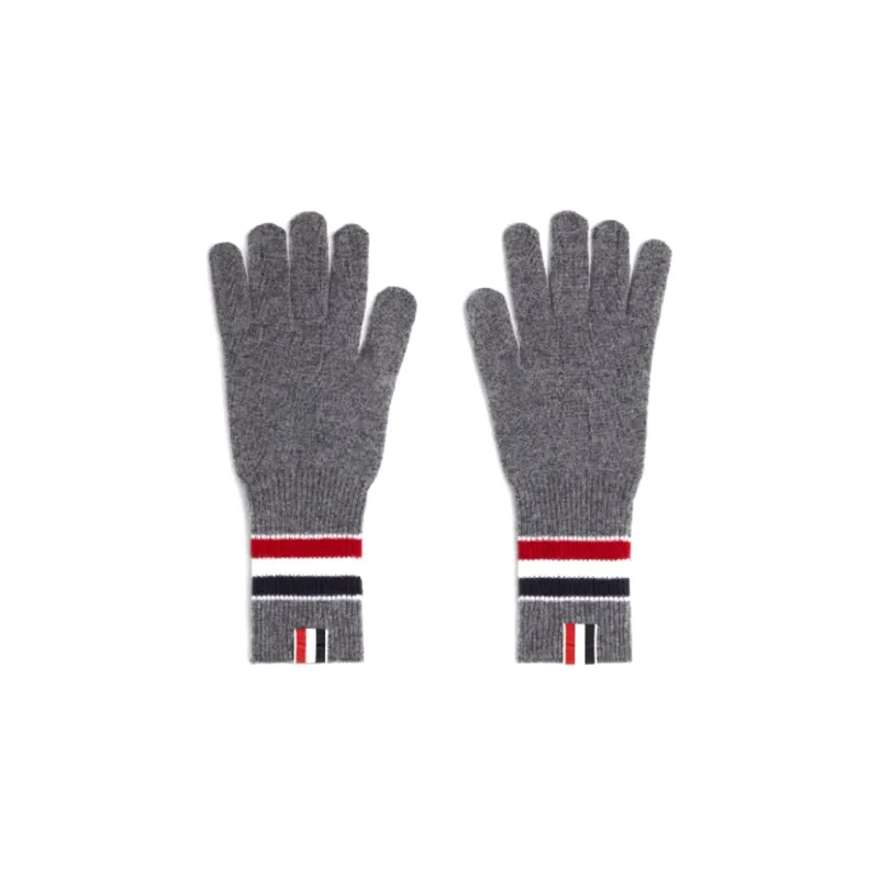 THOM BROWNE Merino Wool Stripe Rib Gloves-0