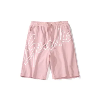 Guuka Knee Length Pants Casual Shorts Unisex Men's Pink