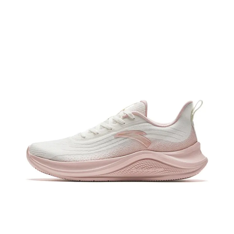 Anta Anti Slip Wear Resistant Low Top Casual Running Shoes Women's Ivory White Halo Pink-0