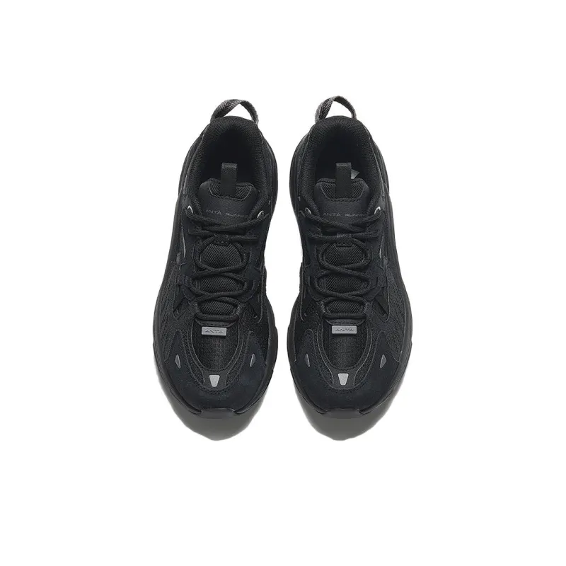 Anta Cushioning Slip Resistant And Abrasion Resistant Low Top Running Shoes Women's Black-2
