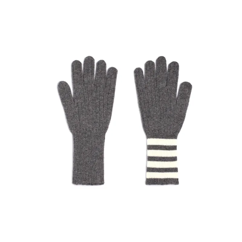 THOM BROWNE 4 Bar Cashmere Gloves-1