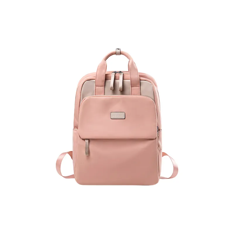 LEFF Fabric Laptop Backpack Medium Size Women's Milk Tea Apricot Sweet Apricot Pink Classic Black-0