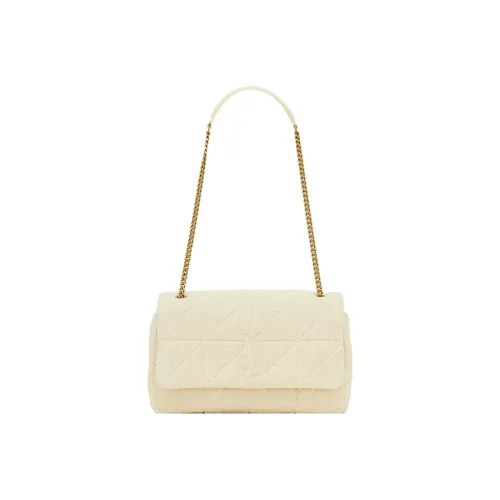 Saint Laurent main Fabric With Cow Leather Chain Bag Handbag, Shoulder Bag Women's White