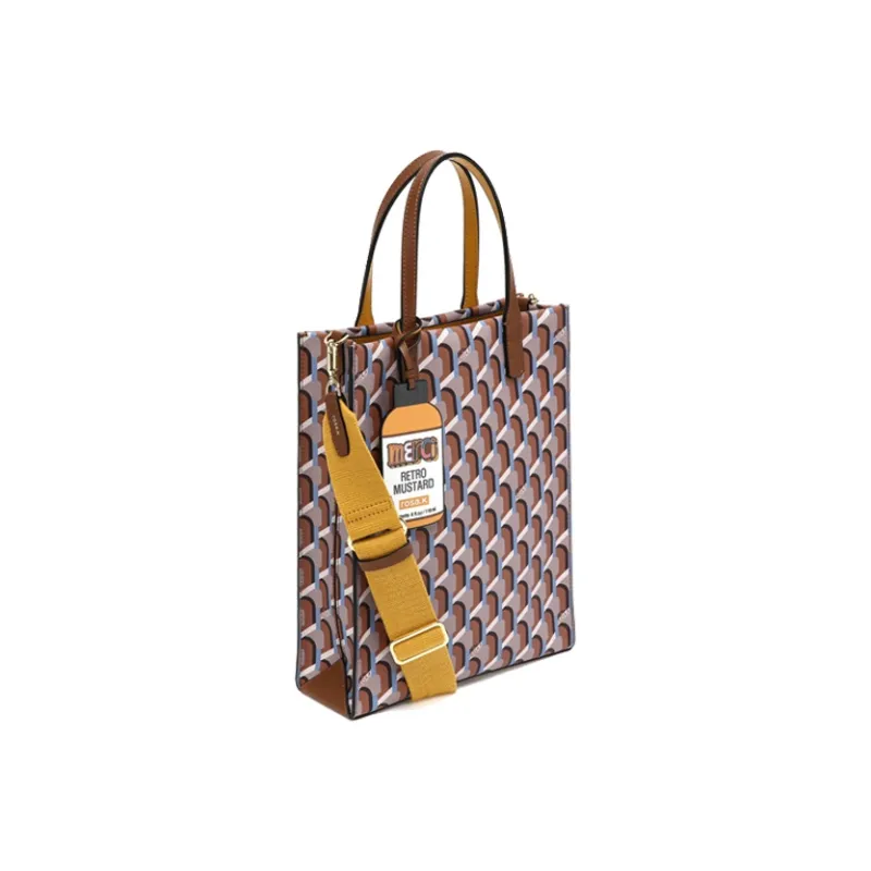 ROSA.K Sheet Music Tote One Shoulder Handbag Medium Size Unisex Camel-1