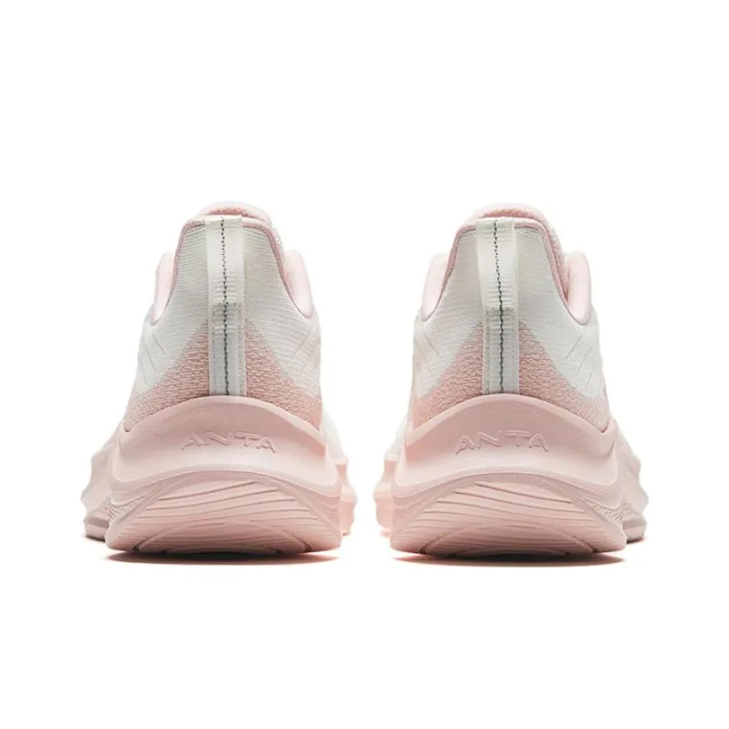 Anta Anti Slip Wear Resistant Low Top Casual Running Shoes Women's Ivory White Halo Pink-3