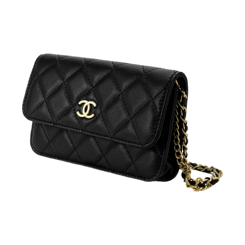 CHANEL Sheepskin Handheld Shoulder Bag, Crossbody Bag Women's Black-2