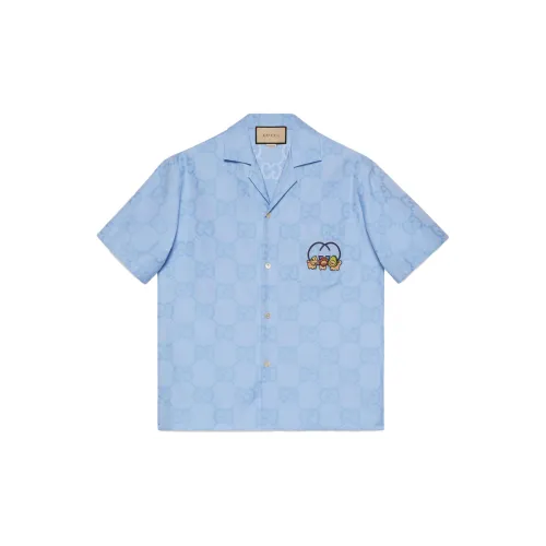 GUCCI Shirts Men Light Blue