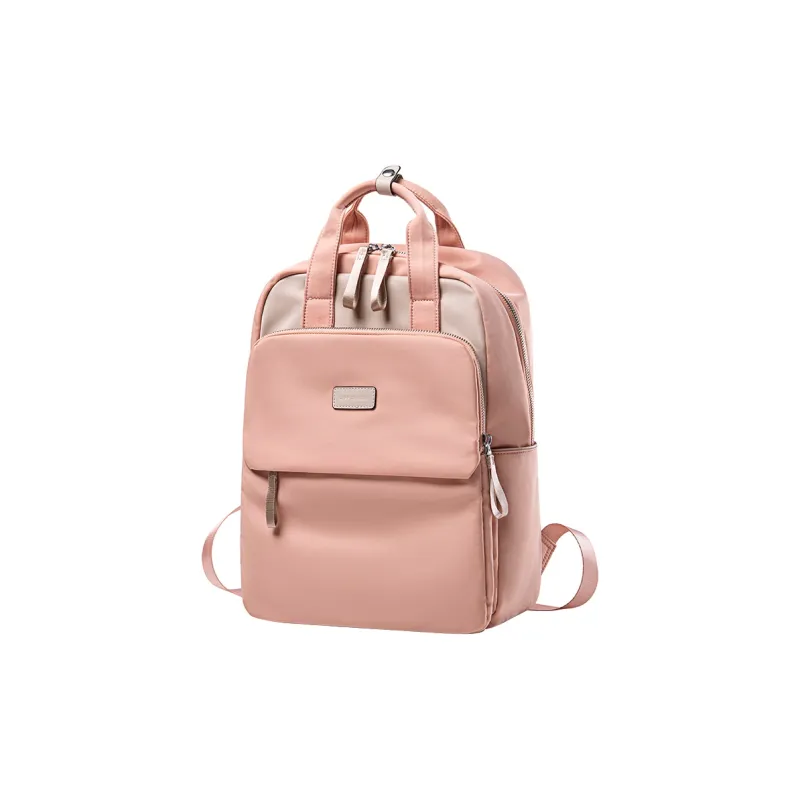 LEFF Fabric Laptop Backpack Medium Size Women's Milk Tea Apricot Sweet Apricot Pink Classic Black-1