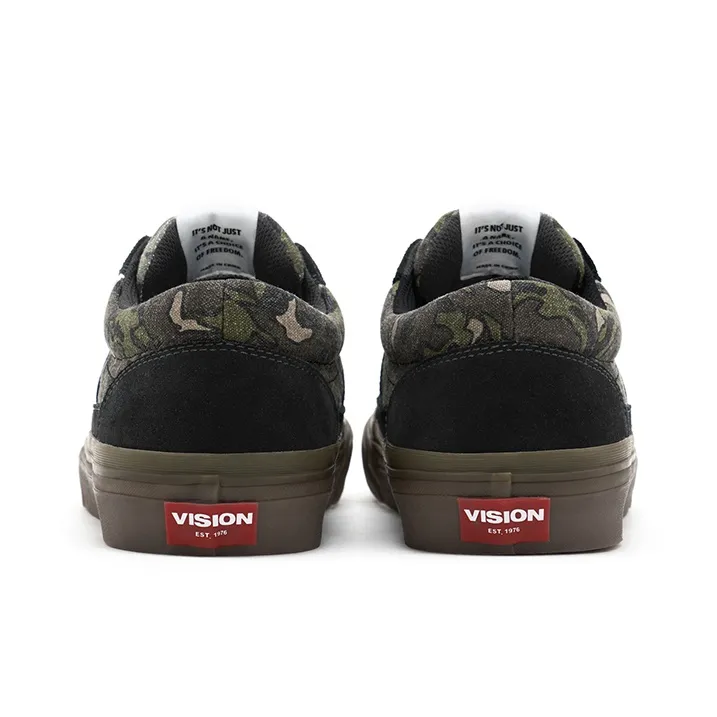 Vision Street Wear Stick Low Top Skateboard Shoes Unisex Army Green Camouflage Multicolor-4