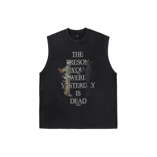 PCLP 2023 Spring Summer Broken Mirror Tank Tops Unisex Black