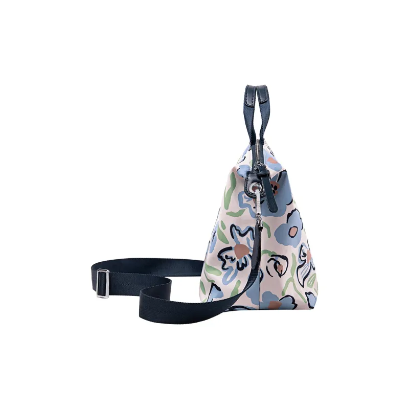 LEFF Fabric Shoulder Bag, Crossbody Bag, Handbag Medium Size Women's Artistic Floral/Blue Floral-2