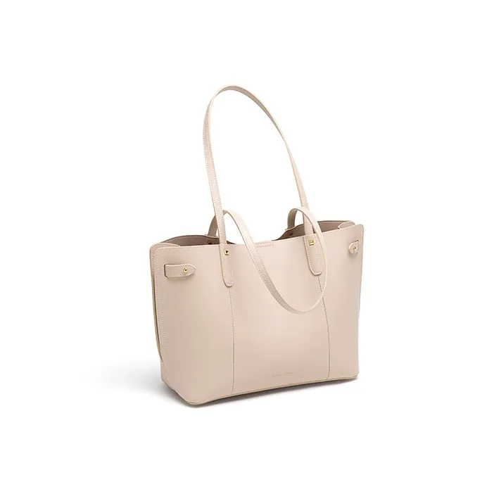 Gong Xuan Cow Leather Shoulder Bag Women's Noble Coffee Apricot-3