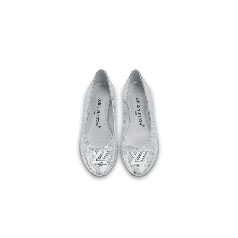 LOUIS VUITTON Lv Nina Flat Ballerina Shoes 'Silver' Women's-3