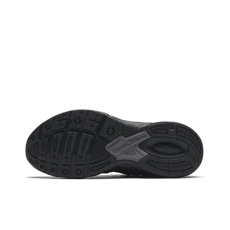 Anta Cushioning Slip Resistant And Abrasion Resistant Low Top Running Shoes Women's Black-4