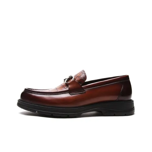 Satchi Casual Leather Shoes Men's Yellow Brown