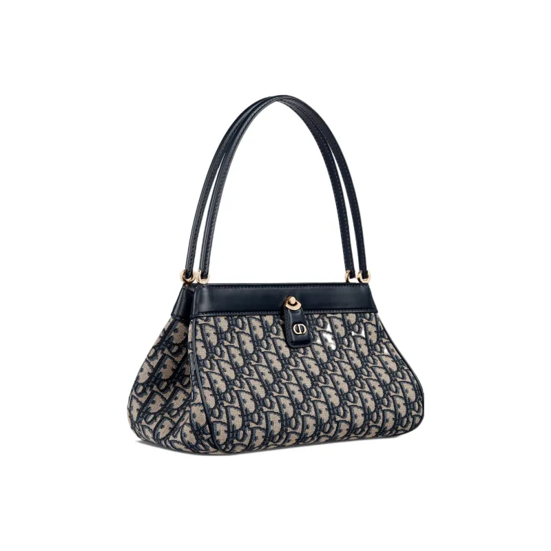 DIOR Key Smooth Finish Cow Leather Shoulder Bag Handbags Medium Size Women's Black-1