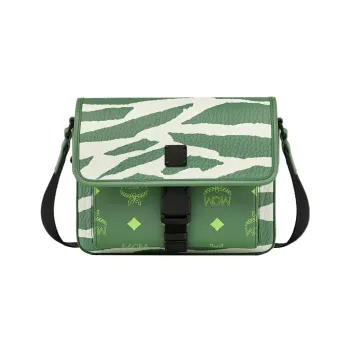 MCM Klassik Visetos Canvas With Leather Trim Messenger Bag, Crossbody Bag, Shoulder Bag Small Size Men's Green