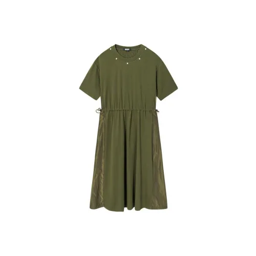 DKNY Short-Sleeved Dresses Women's Olive Green