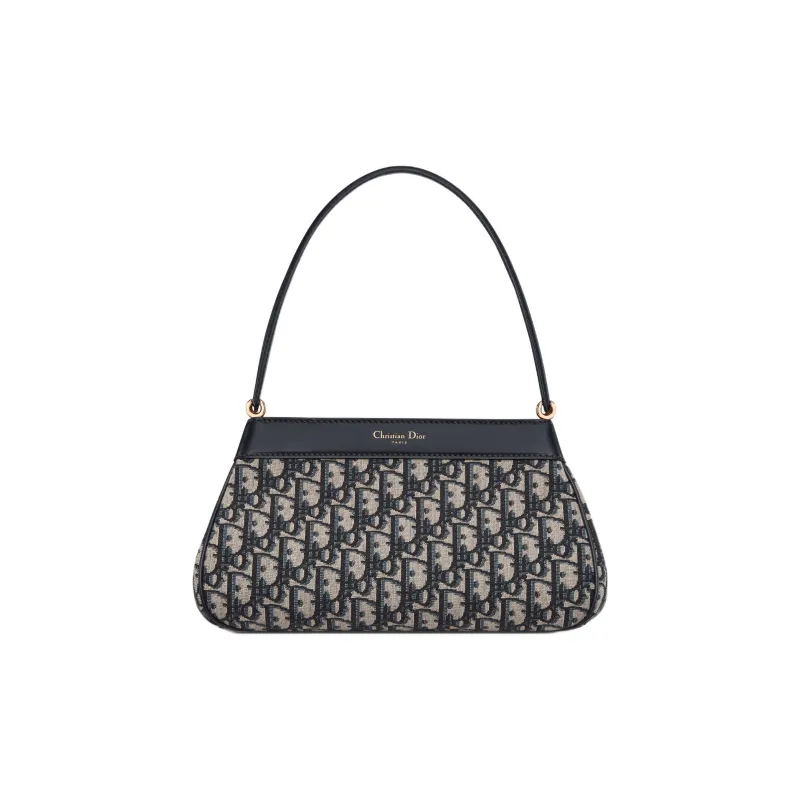 DIOR Key Smooth Finish Cow Leather Shoulder Bag Handbags Medium Size Women's Black-2