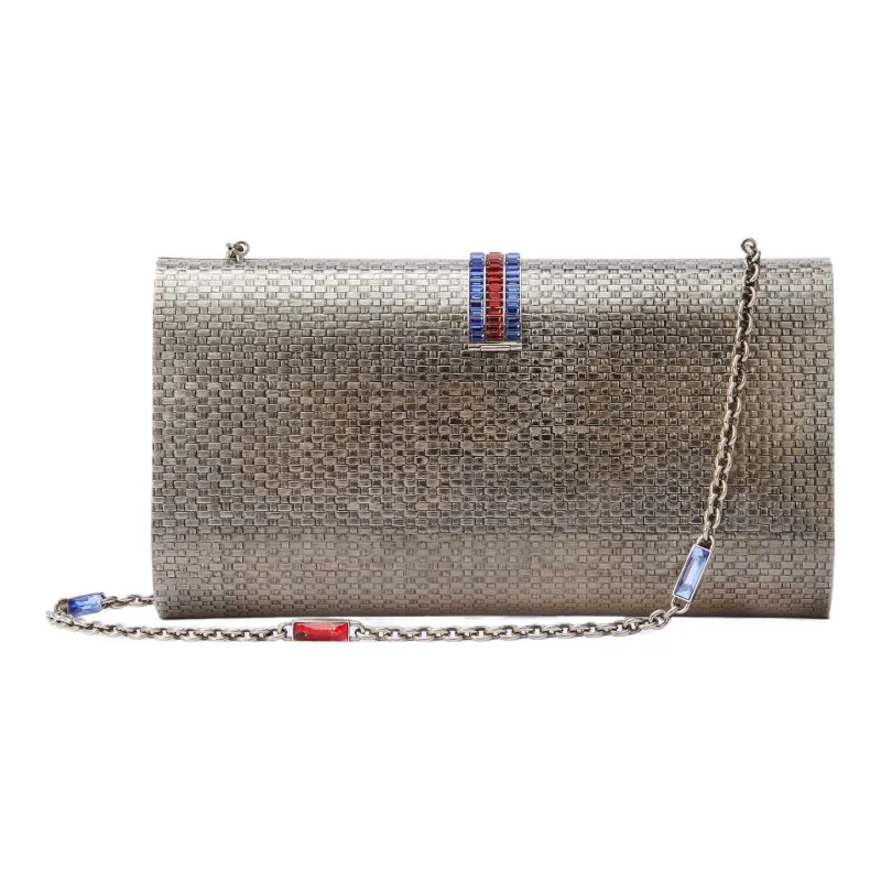 GUCCI Crystal Crossbody Bag Shoulder Bag Women's Silver-2